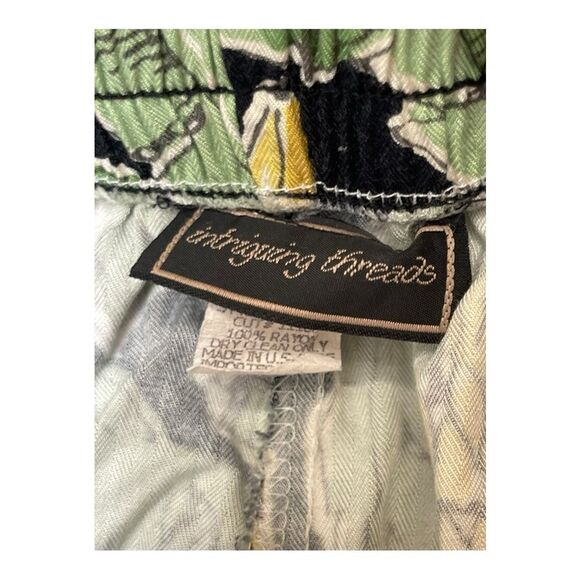 Intriguing Threads Tropical Print Casual Pants Size 12 Resort Wear Relaxed - Picture 4 of 9